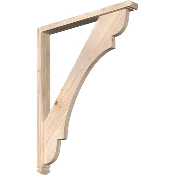 Ekena Millwork Olympic Arts and Crafts Smooth Bracket w/ Offset Brace, Douglas Fir, 3 1/2"W x 32"D x 40"H BKT0402X32X40OLY03SDF - main